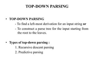Image result for Top-Down Parsing Tree Example