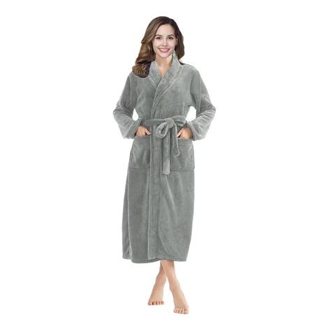 Flannel Lapel Dressing Gown, Bathrobe Autumn And Winter Thickened Warm ...