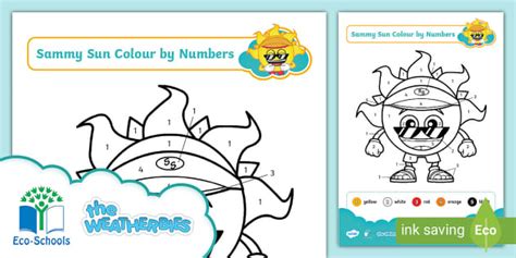 The Weatherbies Sammy Sun Colour by Numbers Activity Sheet