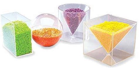hand2mind Plastic Fillable 3D Shapes, Clear Geometric Solids for ...