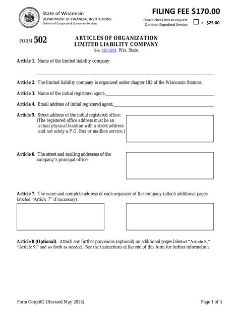 How to Form an LLC in Wisconsin – eForms