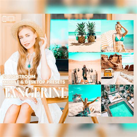 12 Tangerine Lightroom Presets, Bright Mobile Preset, Beach Cold ...