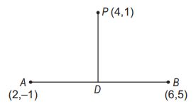 If A(2,-1) and B(6,5) are two points the ratio in which the foot of the ...