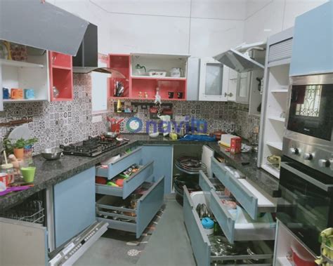 Sleek Modular Kitchen Trichy | Customer Site Photos | Navilu Showroom