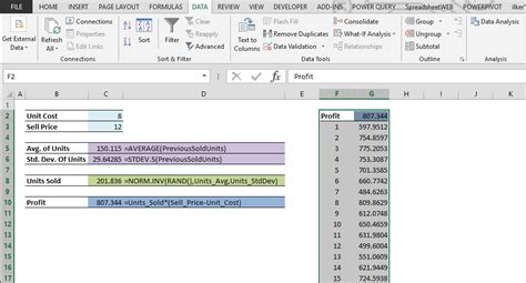Excel Simulation with Distribution 的图像结果