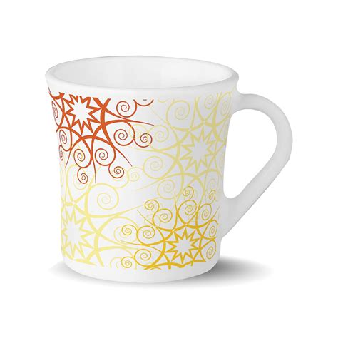 Larah by Borosil Novelty Series Zoya Opalware Mug, Set of 4 Tea/Coffee ...