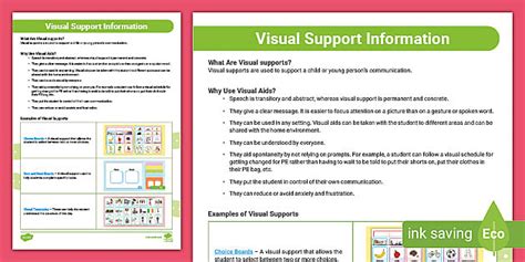 Visual Support Information Sheet (teacher made) - Twinkl