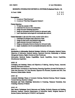 Unit 4 IRS - 1 USER SEARCH TECHNIQUES 4 Search Statements and Binding ...