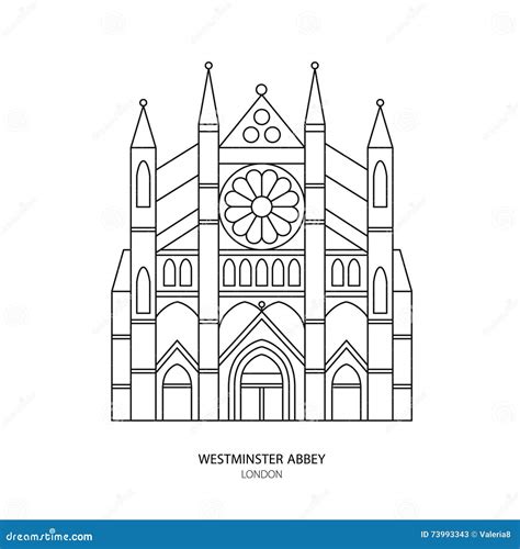 Westminster Abbey, London Landmark Vector Illustration. Stock Vector - Illustration of design ...