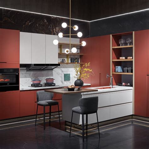 Red and White Powder Sprayed High-End Luxury Floor Lamps Intelligent ...