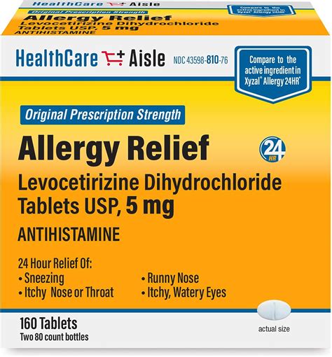 HealthCareAisle Allergy Relief - Levocetirizine Dihydrochloride Tablets ...