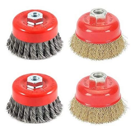Meera Mart 3 Inch 75Mm Brass Wire and Twisted M10 Thread Cup Brush for ...