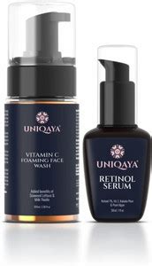 UNIQAYA Skin Glow Combo | Vitamin C Face Wash & Retinol Anti-Aging ...