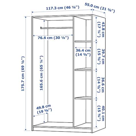 RAKKESTAD Wardrobe with 3 doors, black-brown, 117x176 cm (461/8x691/4 ...