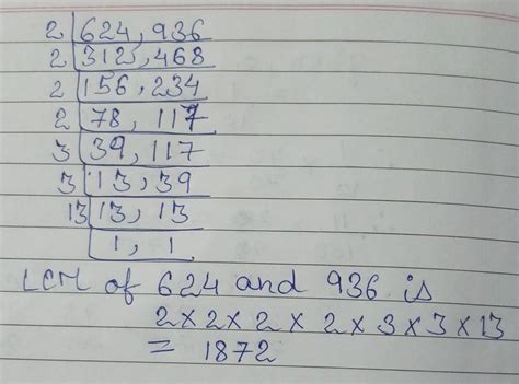 lcm of 624 and 936LCM of 624 and 936 - Brainly.in