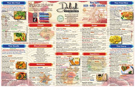 Menu at Delish Asian Thai Cuisine restaurant, Dearborn Heights
