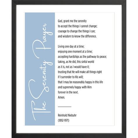 The Serenity Prayer - Reinhold Niebuhr – Wall Vastra