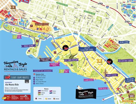 Ala Moana Beach Park and Magic Island on a Scoot Coupe