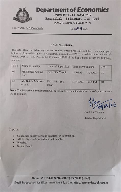 Economics, University of Kashmir