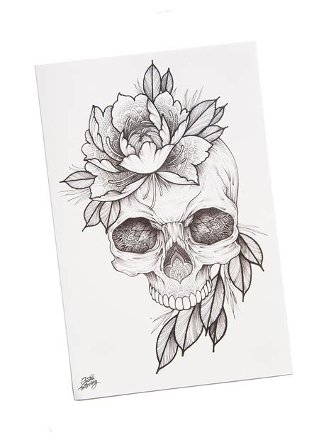 Buy TattooYou Flower Skull Design Temporary Tattoo - Finest Quality ...