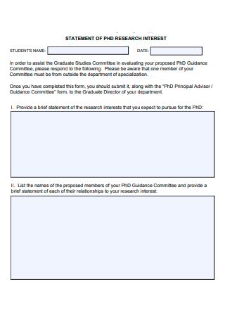 Image result for Research Interest Statement Example