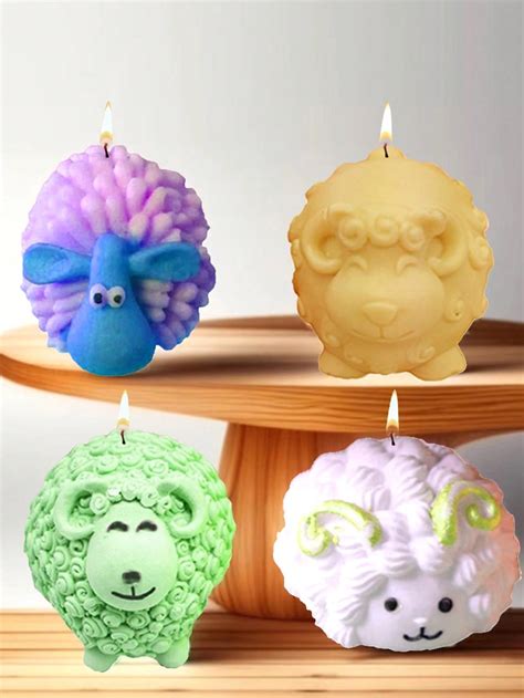 1 pieza Molde de silicona en forma de oveja 3D festiva, molde de piedra ...