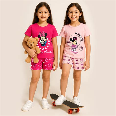 KUCHIPOO @Disney GIRLS HALF SLEEVES T-SHIRTS AND SHORTS SET. – Kuchipoo