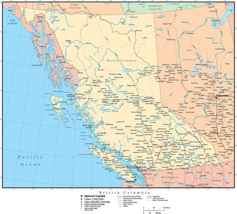 British Columbia Map With Cities