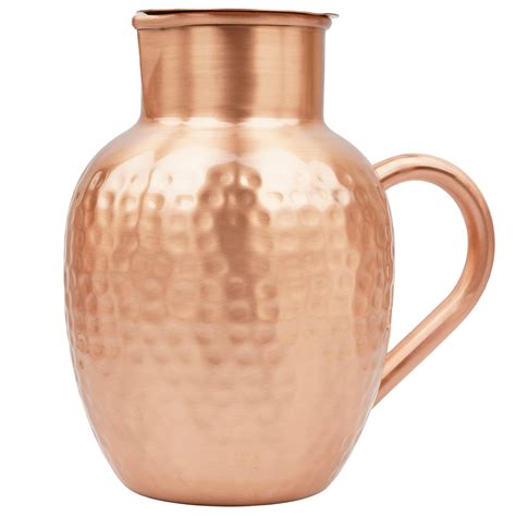 Mercape® 1600 ml Pure Copper Water Jug with Matte Finish & Lid – Handc