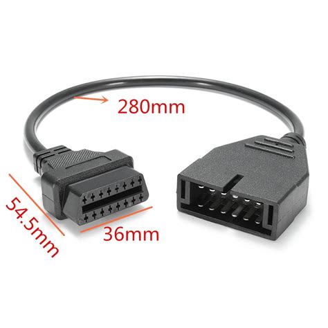 Buy OBD 12 Pin OBD1 to 16 Pin OBD2 Convertor Adapter Cable Diagnostic ...