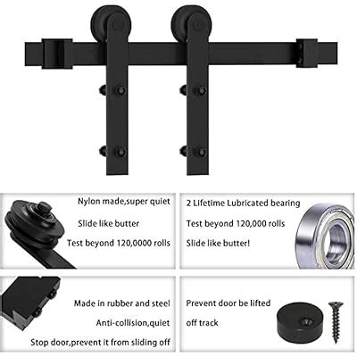 Buy WINSOON 6FT Single Sliding Barn Door Hardware Kit, Heavy Duty Barn ...