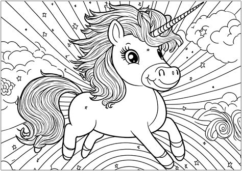 Unicorn flying in the sky - Unicorn Coloring Pages - Page vrbo_wordmark ...