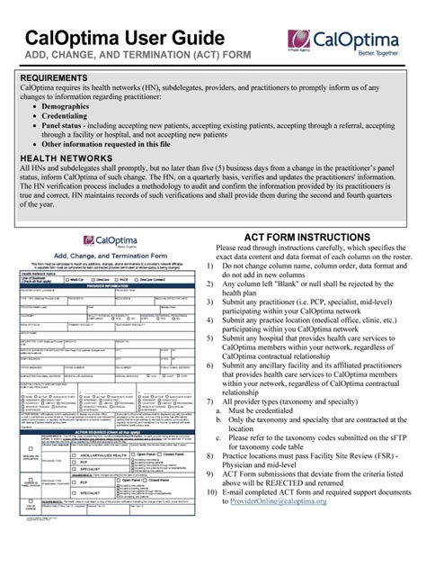 Fillable Online CalOptima User Guide. CalOptima User Guide Fax Email ...