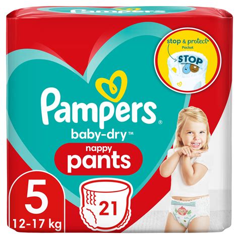 Pampers Baby-Dry Nappy Pants Size 5, Nappies, 12kg-17kg | Baby ...