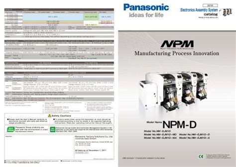 NPM-D3 - Panasonic Factory Automation Company - PDF Catalogs ...
