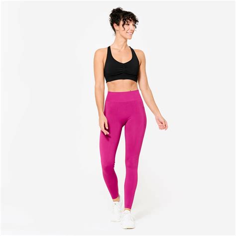 High Waist Gym Leggings with Pockets FTI 900 Push-Up - Magenta Purple