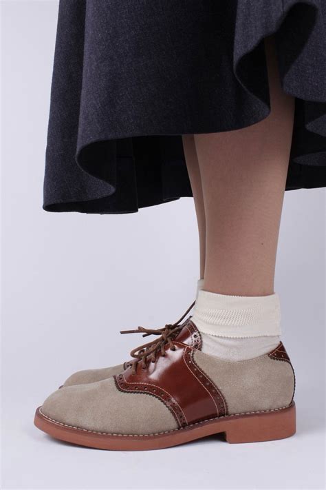 Women's 1950s style oxford saddle shoe - Cognac/Sand - Elliot in 2025 ...