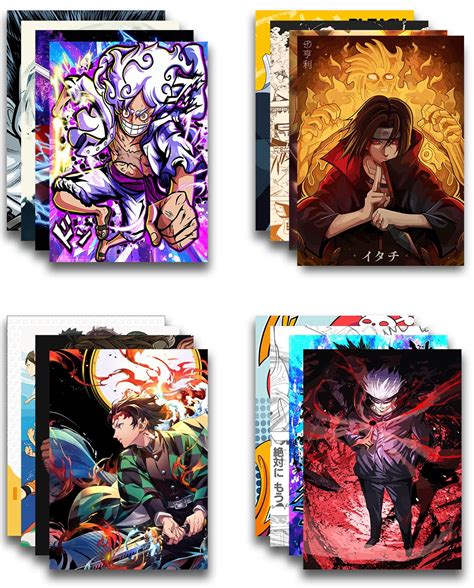 VEENSHI Glass Set Of 20 Anime Wall Posters | Mix Posters Of Anime ...