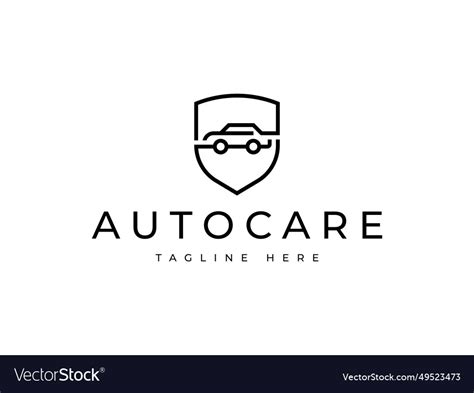 Car shield insurance auto care logo design Vector Image