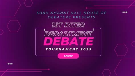 1st SAHHD Inter Department Debate Tournament 2025, Shah Amanat Hall ...