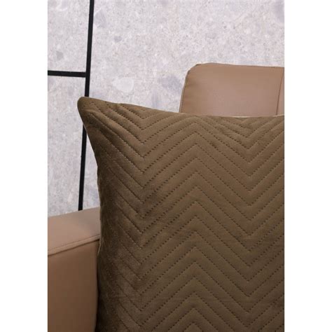 Buy Saral Home Brown Chevron Velvet Cushion Cover (Pack Of 2) Online