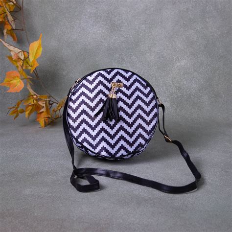 Drum Slings White and Blue Zigzag Design – lakshya bags