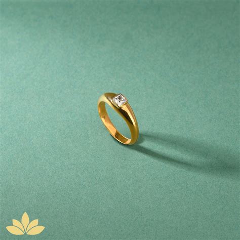 Small Dome Ring with Princess Cut Stone – Ayana Silver Jewellery