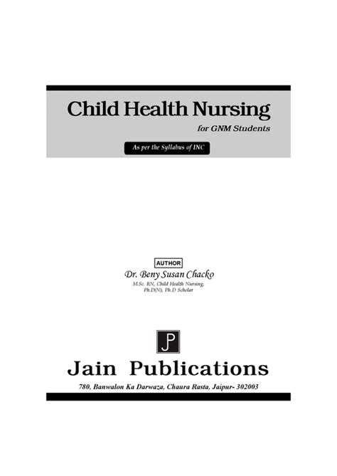 GNM Child Health Nursing – JainPublications