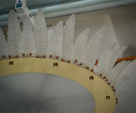 Murano Art Glass and Brass Ice White Color Chandelier and Pendant, 2000 ...