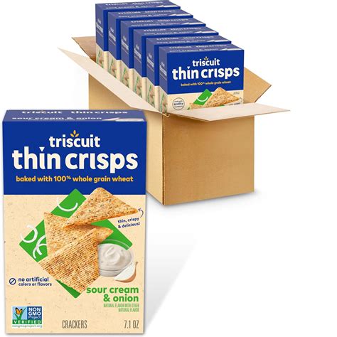 Amazon.com: Triscuit Thin Crisps Sour Cream & Onion Whole Grain Wheat ...
