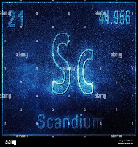 Scandium chemical element, Sign with atomic number and atomic weight ...