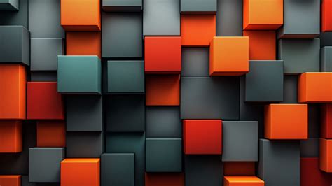 Download wallpaper 2560x1440 cubes, edges, abstraction, gray, orange ...