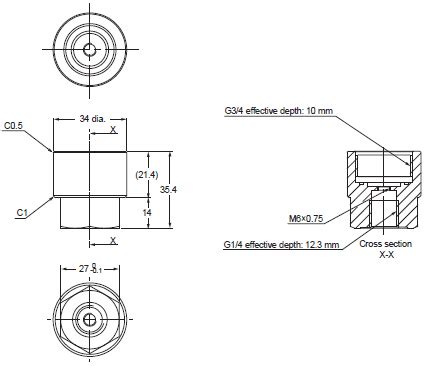 E8PC IoT Pressure Sensors/Dimensions | OMRON Industrial Automation India