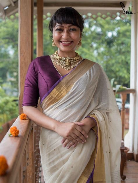 Purple Art Silk V Neck Padded Blouse|Thaamara|Suta